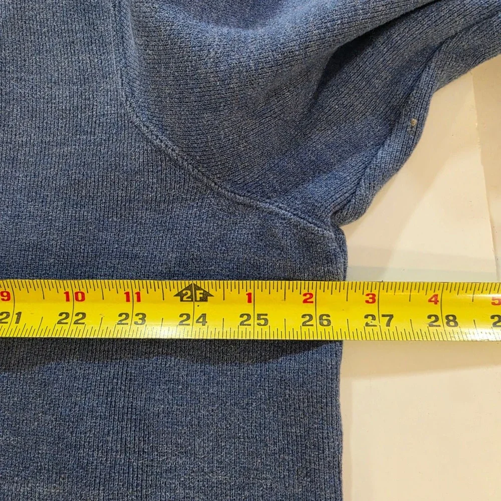 Polo Ralph Lauren Mens XL Blue Heathered Quarter Zip Pullover Sweater Pony Logo